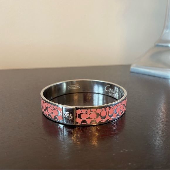 Coach Bangle Bracelet Pink & Silver - Picture 2 of 7